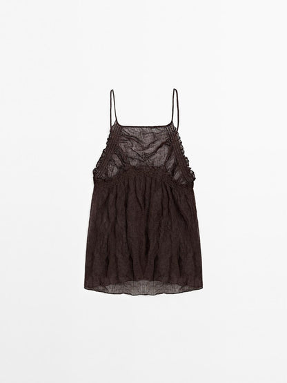 Open back halter top