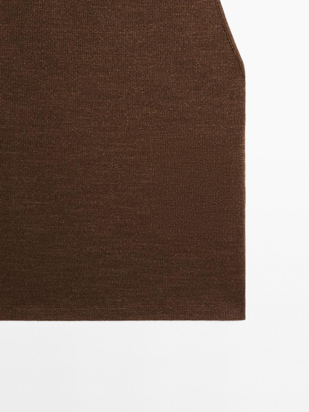 Metallic-effect halterneck top