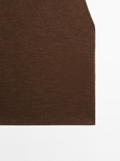 Metallic-effect halterneck top