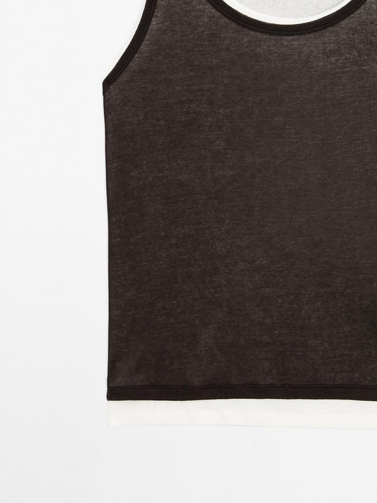 100% cotton double-strap top