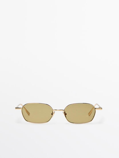 Rectangular metal sunglasses