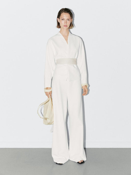 High-waist palazzo trousers - STUDIO