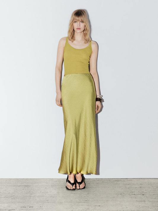Long flowing satin skirt - STUDIO